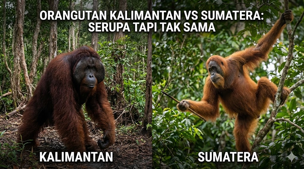 Orangutan Kalimantan vs Sumatera: Serupa Tapi Tak Sama